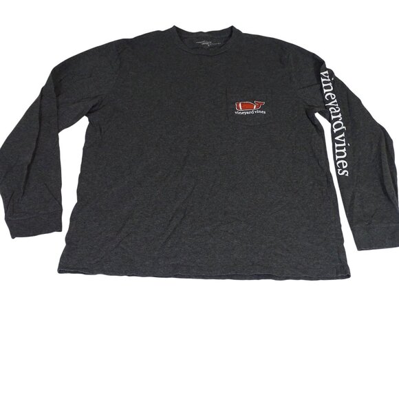 Vineyard Vines Other - Vineyard Vines Men Long Sleeve Graphic T-Shirt Gray Football Whale Logo Size L